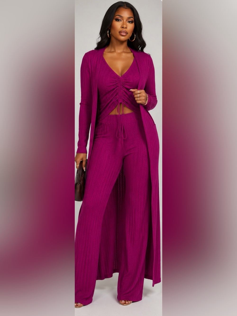 Elegant Magenta Cardigan